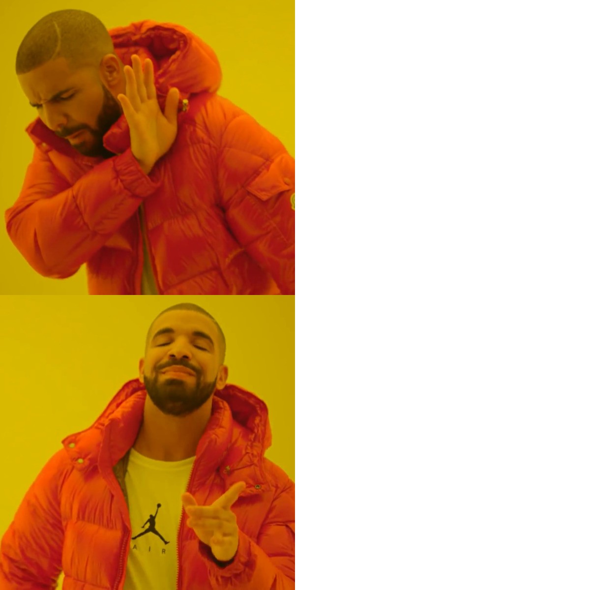 Drake Hotline Bling meme about Create