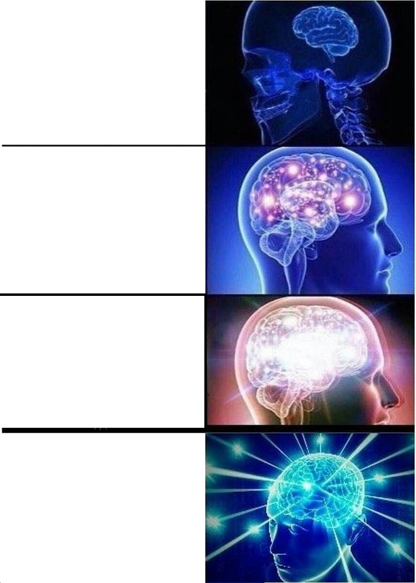 Expanding Brain meme about Create