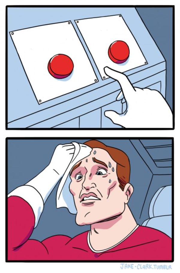 Two Buttons meme about Create