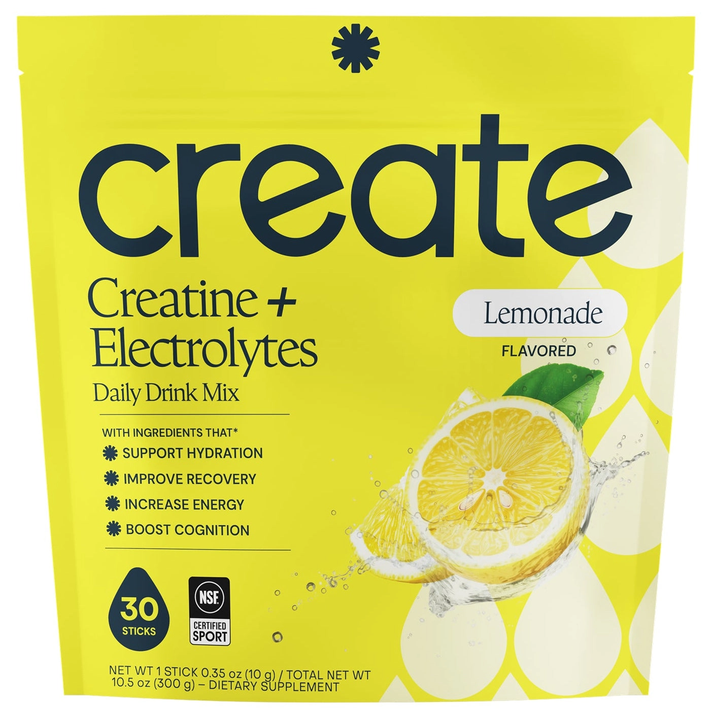 Lemonade creatine and electrolytes mix pouch