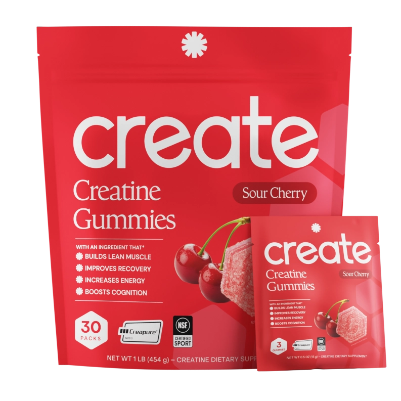 Sour Cherry creatine gummies pouch