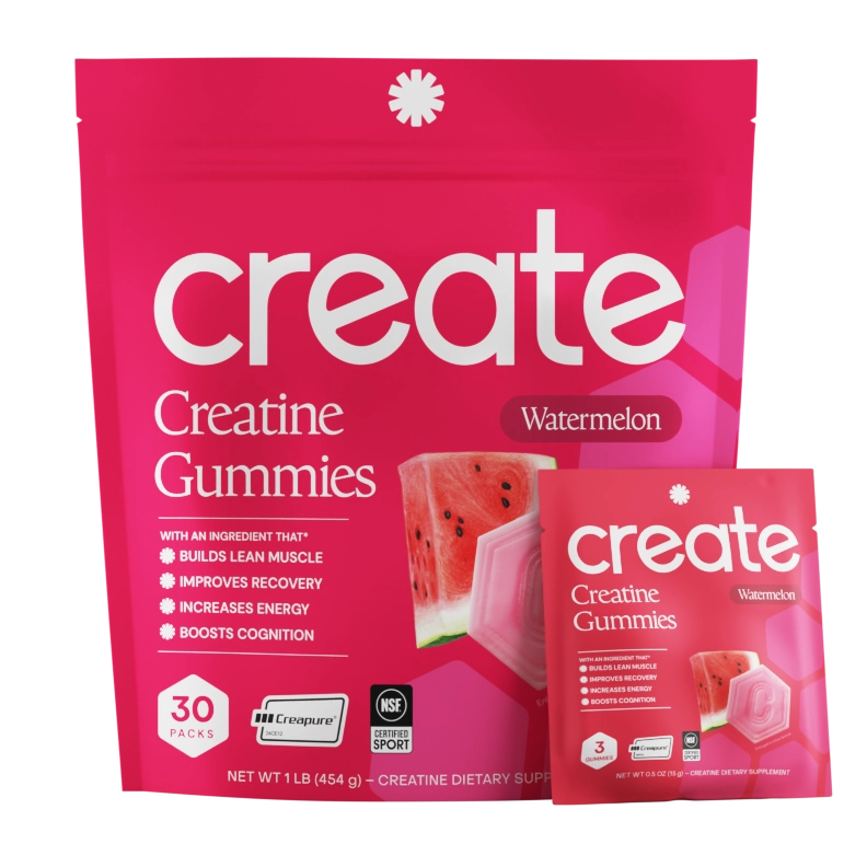 Watermelon creatine gummies pouch