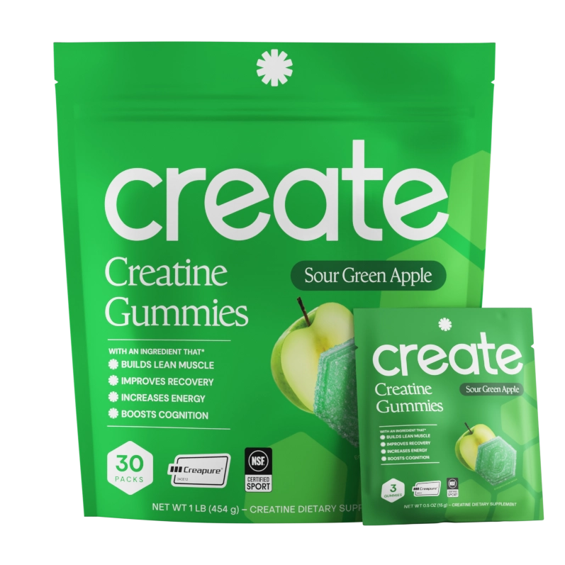 Sour Green Apple creatine gummies pouch
