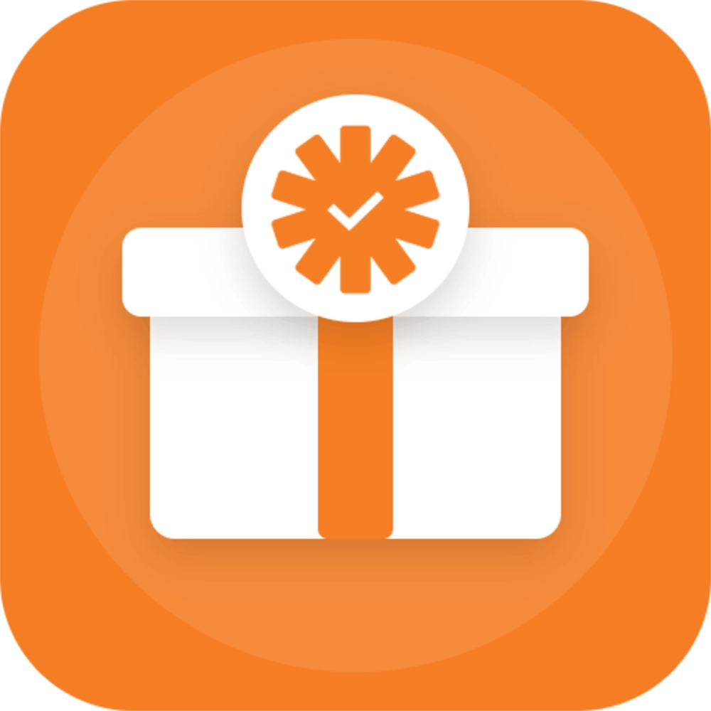 Orange gift box icon with the Create asterisk